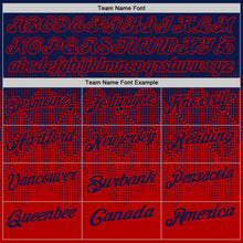 Load image into Gallery viewer, Custom Navy Red 3D Gradient Square Shape Performance Polo Shirt
