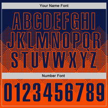 Load image into Gallery viewer, Custom Navy Orange 3D Gradient Square Shape Performance Polo Shirt
