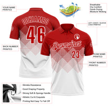 Load image into Gallery viewer, Custom Red White 3D Gradient Square Shape Performance Polo Shirt
