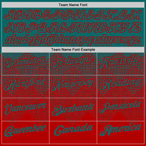 Custom Teal Red 3D Gradient Square Shape Performance Polo Shirt