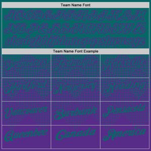 Custom Teal Purple 3D Gradient Square Shape Performance Polo Shirt