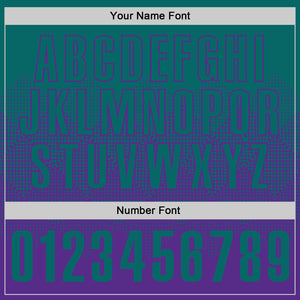 Custom Teal Purple 3D Gradient Square Shape Performance Polo Shirt