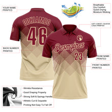Load image into Gallery viewer, Custom Crimson Cream 3D Gradient Square Shape Performance Polo Shirt
