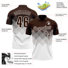 Load image into Gallery viewer, Custom Brown White 3D Gradient Square Shape Performance Polo Shirt
