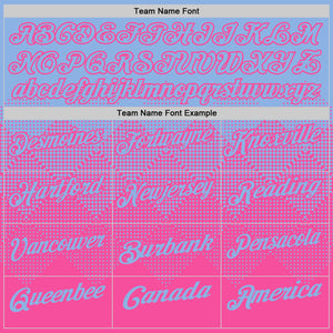 Custom Light Blue Pink 3D Gradient Square Shape Performance Polo Shirt
