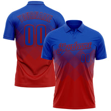 Load image into Gallery viewer, Custom Thunder Blue Red 3D Gradient Square Shape Performance Polo Shirt
