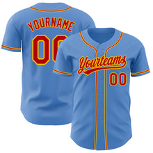 Load image into Gallery viewer, Custom Powder Blue Red-Gold Authentic Baseball Jersey
