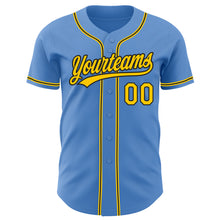 Load image into Gallery viewer, Custom Powder Blue Yellow-Black Authentic Baseball Jersey

