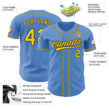 Load image into Gallery viewer, Custom Powder Blue Yellow-Black Authentic Baseball Jersey
