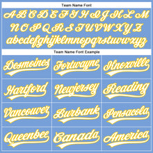 Load image into Gallery viewer, Custom Powder Blue White-Yellow Authentic Baseball Jersey
