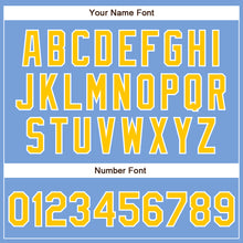 Load image into Gallery viewer, Custom Powder Blue Yellow-White Authentic Baseball Jersey

