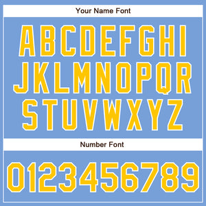 Custom Powder Blue Yellow-White Authentic Baseball Jersey