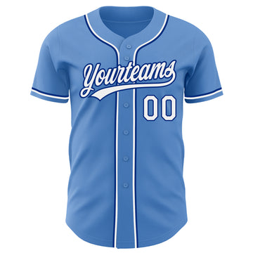 Custom Powder Blue White-Royal Authentic Baseball Jersey