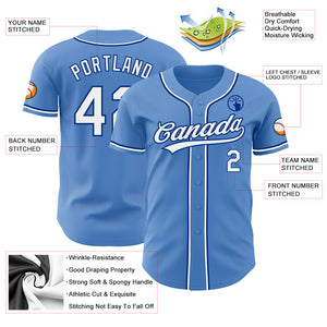 Custom Powder Blue White-Royal Authentic Baseball Jersey