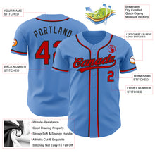 Load image into Gallery viewer, Custom Powder Blue Red-Black Authentic Baseball Jersey
