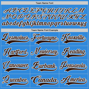 Custom Sky Blue Brown-White Hockey Lace Neck Jersey