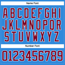 Load image into Gallery viewer, Custom Sky Blue Maroon-White Hockey Lace Neck Jersey
