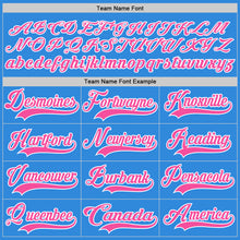 Load image into Gallery viewer, Custom Sky Blue Pink-White Hockey Lace Neck Jersey
