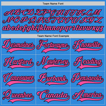 Load image into Gallery viewer, Custom Sky Blue Pink-Black Hockey Lace Neck Jersey
