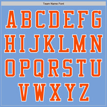 Load image into Gallery viewer, Custom Powder Blue Orange-White Authentic Baseball Jersey
