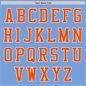 Custom Powder Blue Orange-White Authentic Baseball Jersey