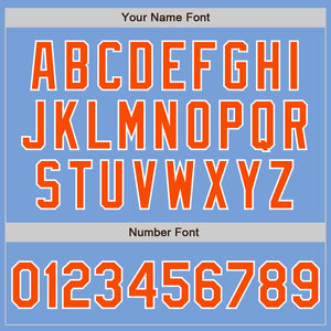 Custom Powder Blue Orange-White Authentic Baseball Jersey