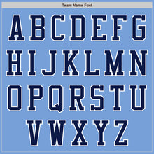 Load image into Gallery viewer, Custom Powder Blue Navy-White Authentic Baseball Jersey
