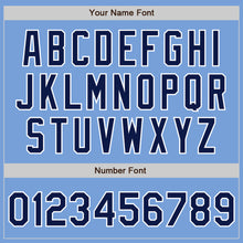 Load image into Gallery viewer, Custom Powder Blue Navy-White Authentic Baseball Jersey
