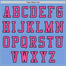 Load image into Gallery viewer, Custom Powder Blue Pink-Black Authentic Baseball Jersey
