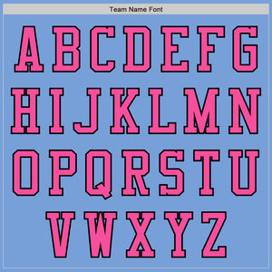 Custom Powder Blue Pink-Black Authentic Baseball Jersey