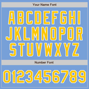 Custom Powder Blue Yellow-White Authentic Baseball Jersey