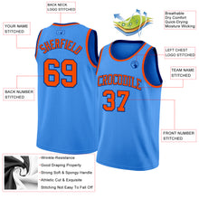 Load image into Gallery viewer, Custom Powder Blue Orange-Royal Authentic Basketball Jersey
