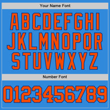 Load image into Gallery viewer, Custom Powder Blue Orange-Royal Authentic Basketball Jersey
