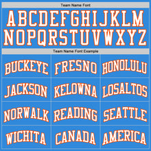 Load image into Gallery viewer, Custom Powder Blue White-Orange Authentic Basketball Jersey

