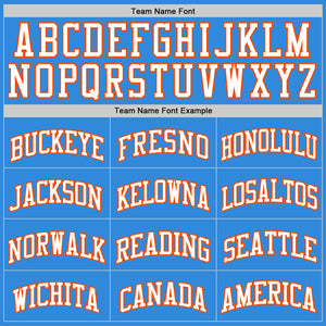 Custom Powder Blue White-Orange Authentic Basketball Jersey