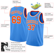 Load image into Gallery viewer, Custom Powder Blue Orange-White Authentic Basketball Jersey
