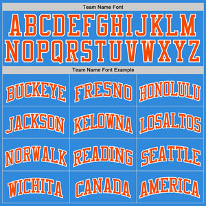 Custom Powder Blue Orange-White Authentic Basketball Jersey