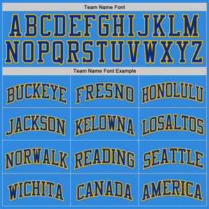 Custom Powder Blue Royal-Gold Authentic Basketball Jerse