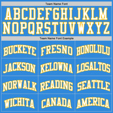 Load image into Gallery viewer, Custom Powder Blue White-Gold Authentic Basketball Jersey
