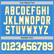 Load image into Gallery viewer, Custom Powder Blue White-Gold Authentic Basketball Jersey
