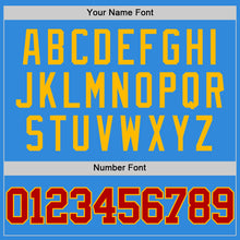Load image into Gallery viewer, Custom Powder Blue Red-Gold Authentic Basketball Jersey
