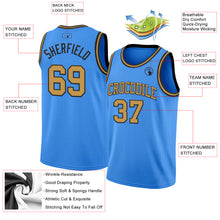 Load image into Gallery viewer, Custom Powder Blue Old Gold-Black Authentic Basketball Jerse
