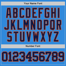 Load image into Gallery viewer, Custom Powder Blue Navy-Orange Authentic Basketball Jerse

