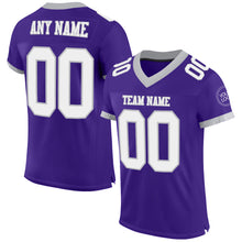 Load image into Gallery viewer, Custom Purple White-Gray Mesh Authentic Football Jersey
