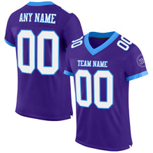 Load image into Gallery viewer, Custom Purple White-Electric Blue Mesh Authentic Football Jersey
