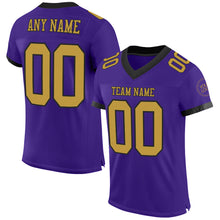 Load image into Gallery viewer, Custom Purple Old Gold-Black Mesh Authentic Football Jersey
