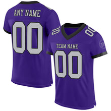 Load image into Gallery viewer, Custom Purple Gray-Black Mesh Authentic Football Jersey
