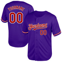 Load image into Gallery viewer, Custom Purple Red-White Mesh Authentic Throwback Baseball Jersey
