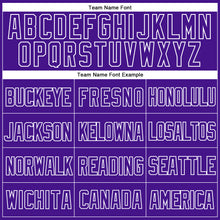 Load image into Gallery viewer, Custom Purple White Mesh Authentic Throwback Baseball Jersey
