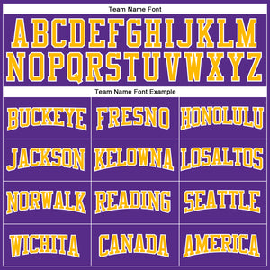 Custom Purple Gold-White Authentic Football Jersey